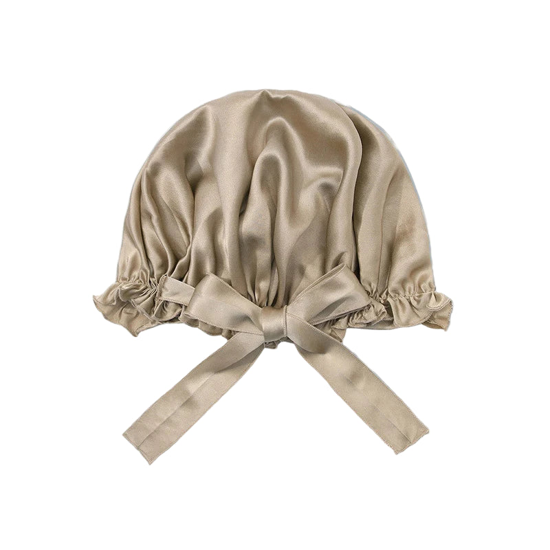 22 Momme 100% Mulberry Silk Bonnet – Taupe Color Luxury Hair Protection