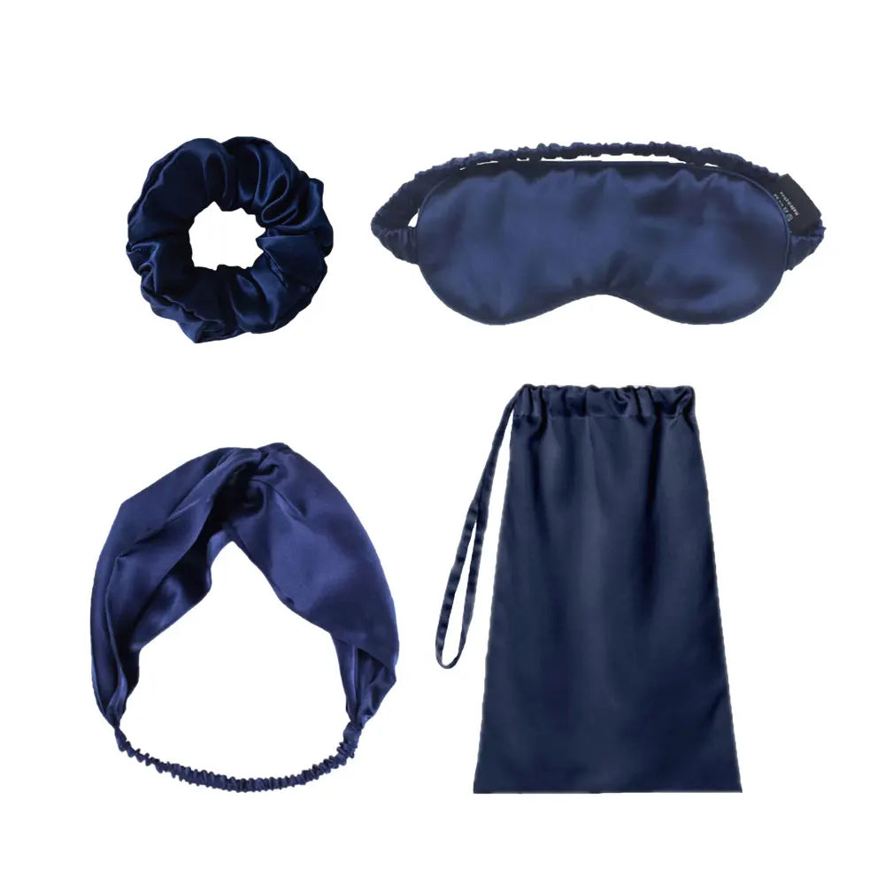 Silk Travel Set – Eye Mask, Scrunchies & Pouch