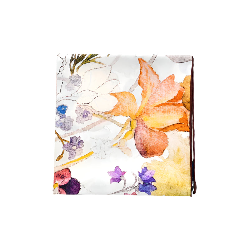 Natural Silk Twill – Floral Handcrafted Style