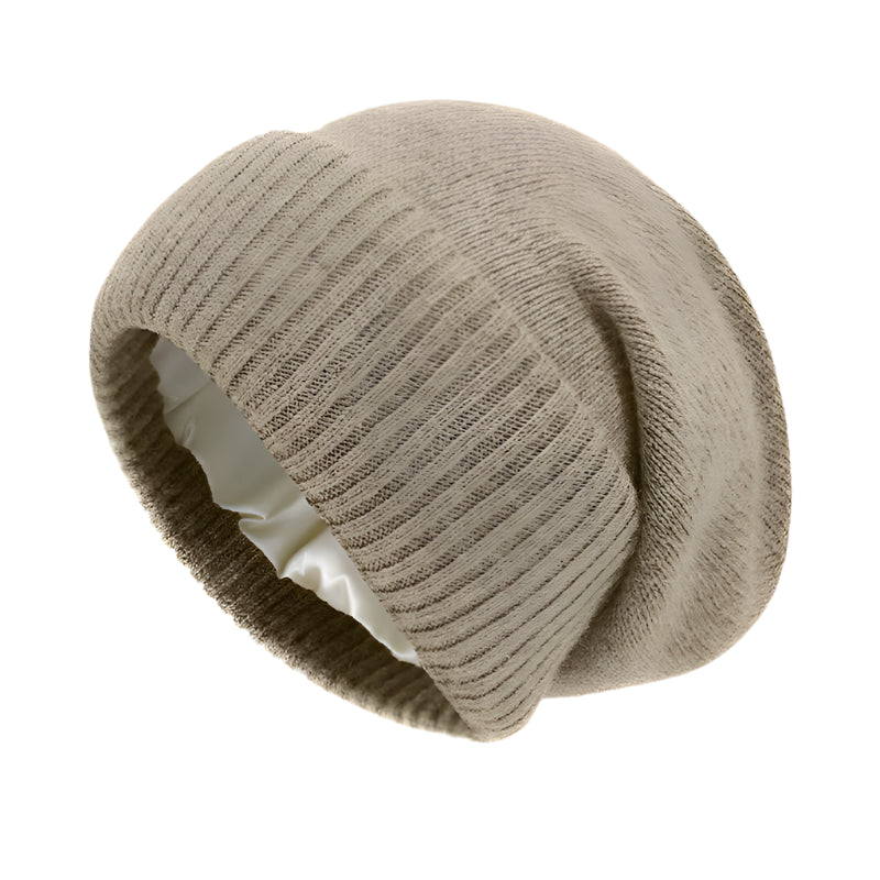 Luxury Satin-Lined Cashmere Beanie – Frizz-Free & Ultra-Warm