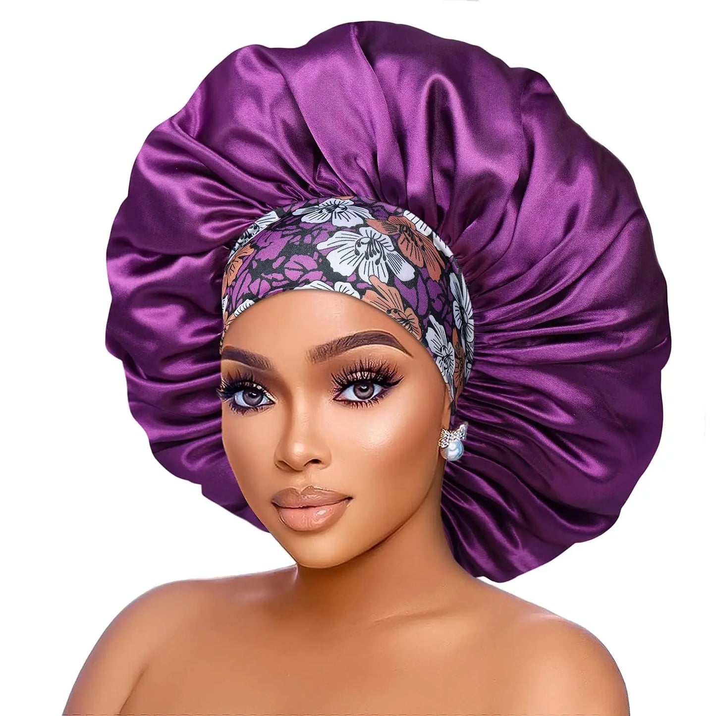 Oversized Satin Bonnet – Double Layer Night Cap