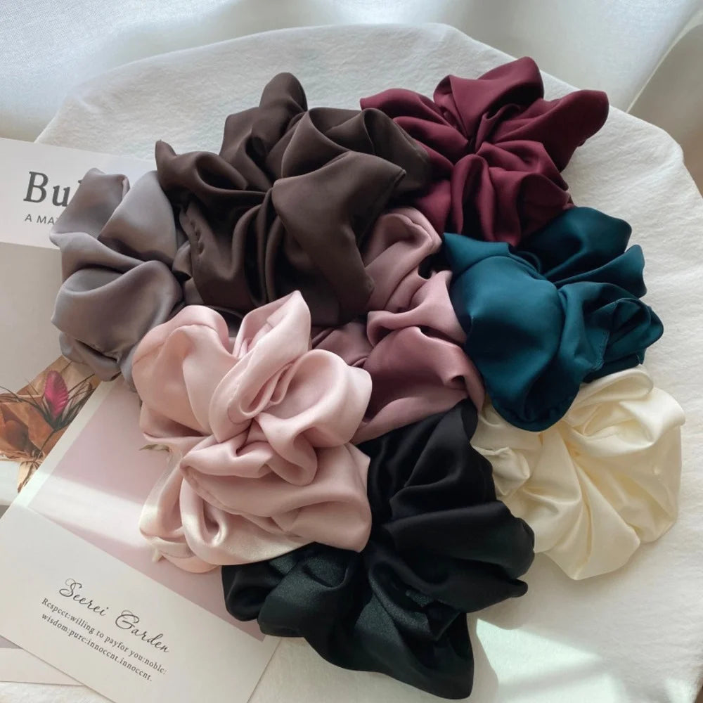 Oversized Silk & Chiffon Scrunchies