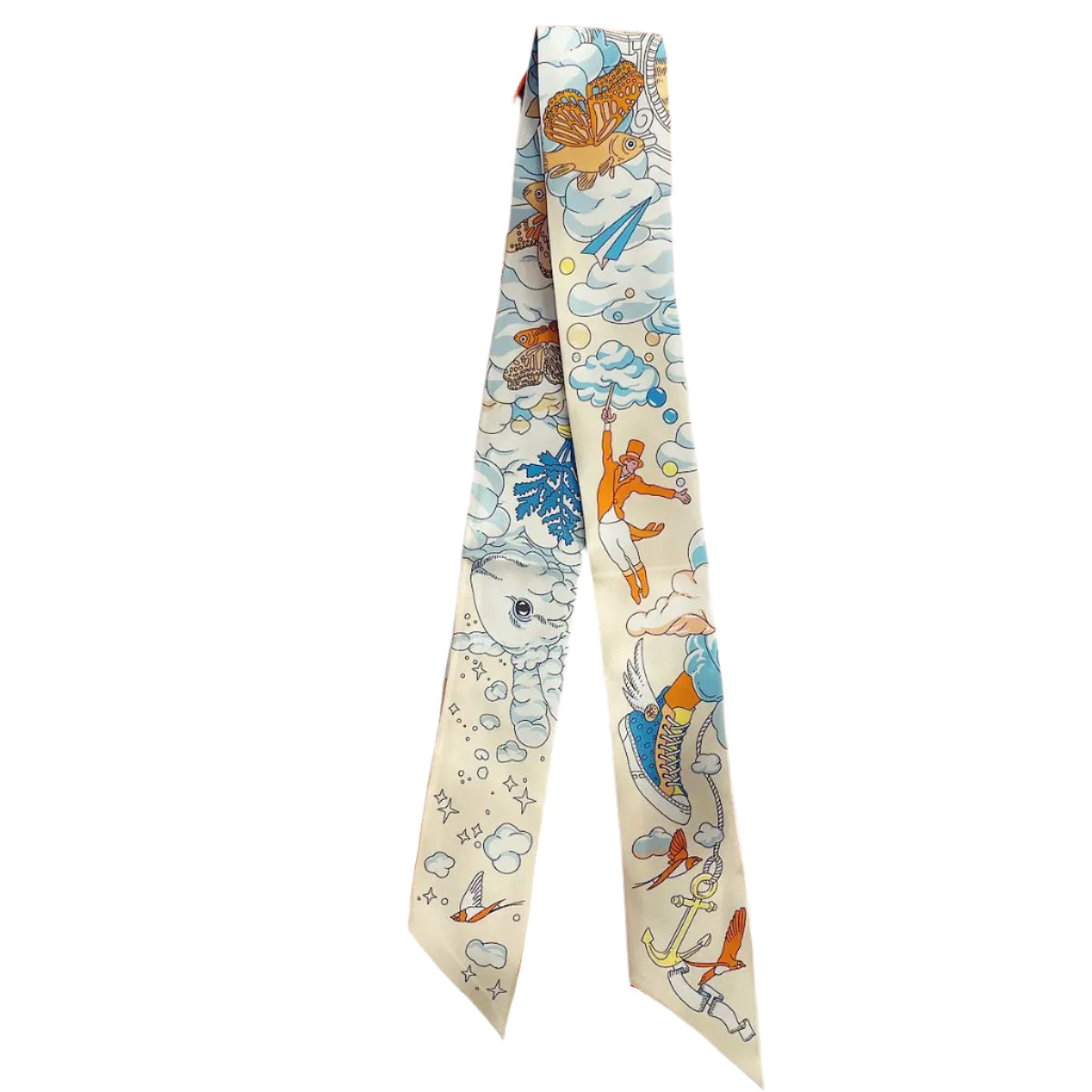 Silk Twilly Scarf – 90x5cm Ribbon for Bags, Hair & Neck
