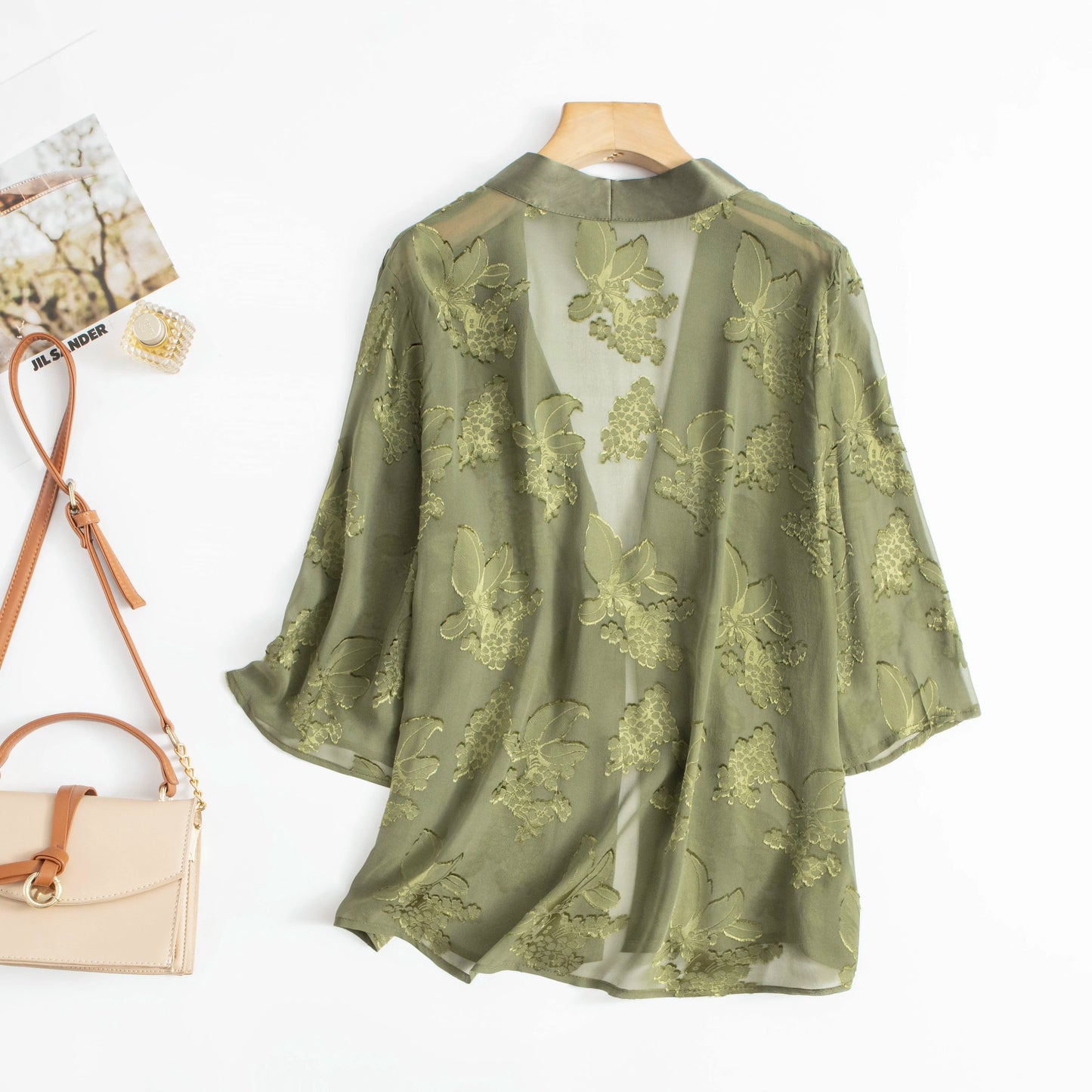 Silk Cardigan – Jacquard, Light Layer