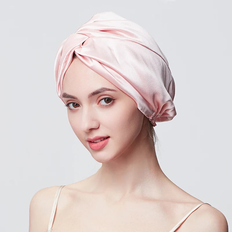 Double Layer Silk Night Bonnet – 100% Pure Mulberry Silk