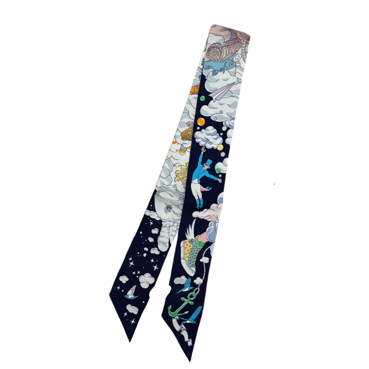 Silk Twilly Scarf – 90x5cm Ribbon for Bags, Hair & Neck