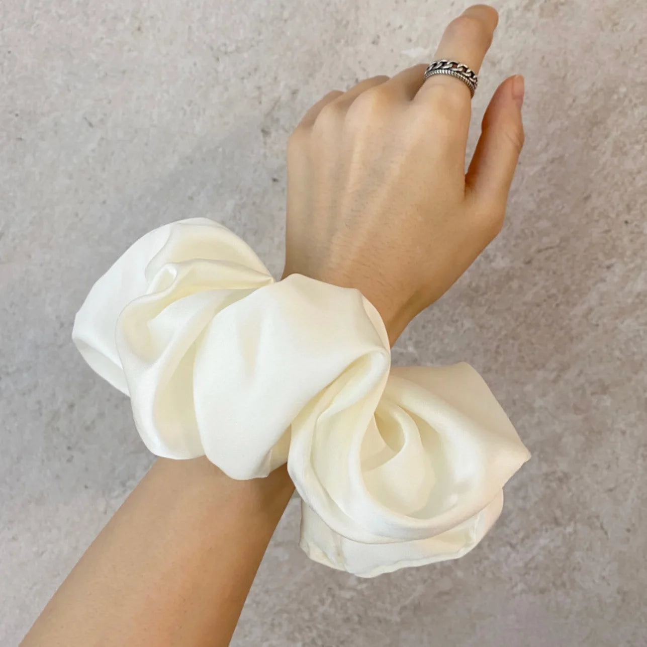 Oversized Silk & Chiffon Scrunchies