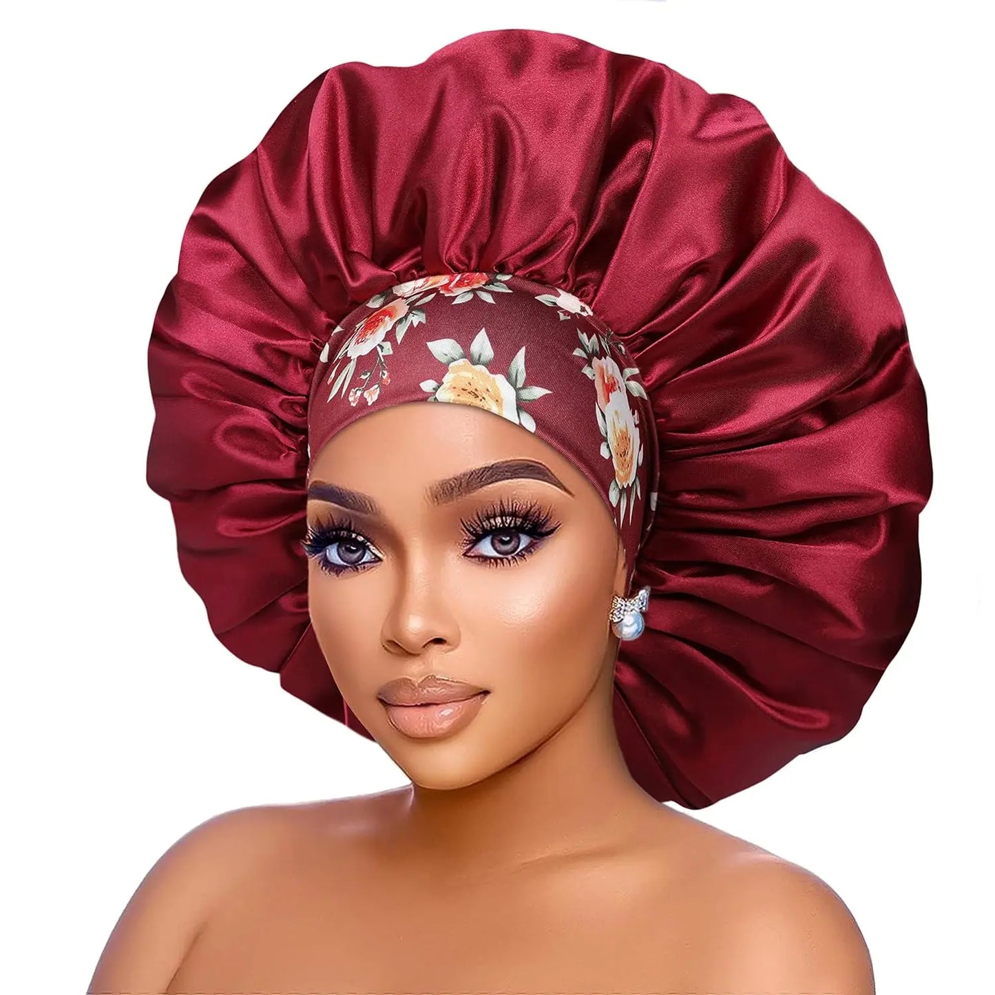 Oversized Satin Bonnet – Double Layer Night Cap