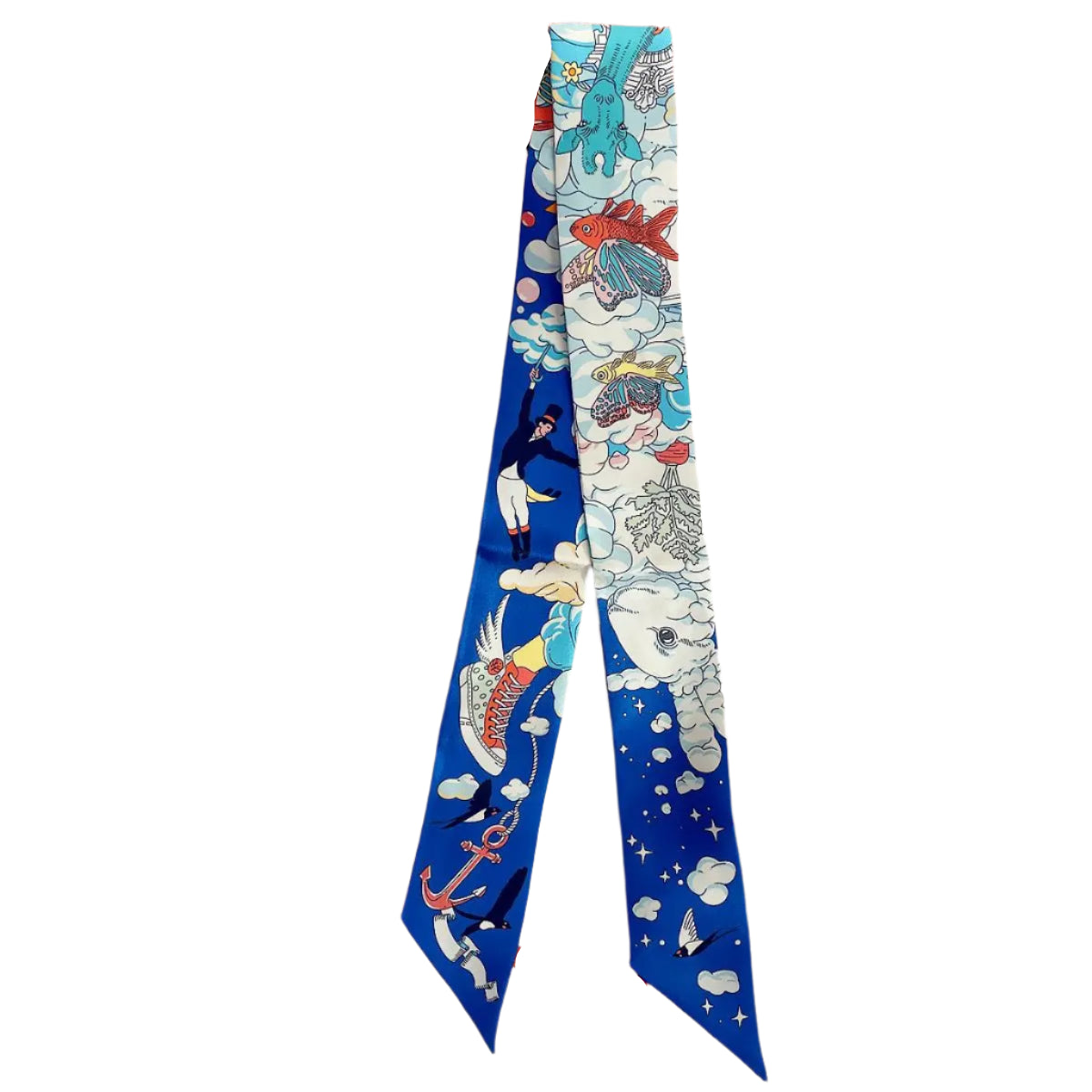 Silk Twilly Scarf – 90x5cm Ribbon for Bags, Hair & Neck