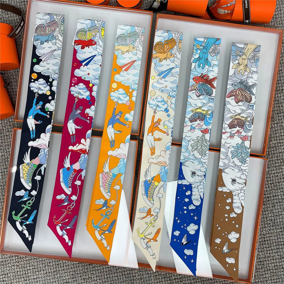 Silk Twilly Scarf – 90x5cm Ribbon for Bags, Hair & Neck
