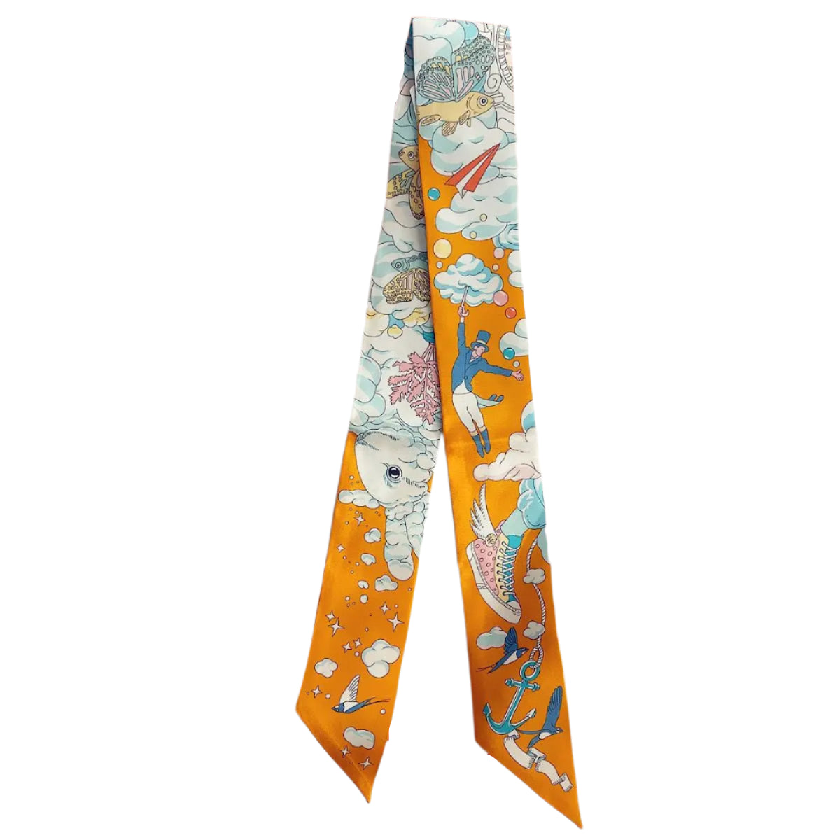 Silk Twilly Scarf – 90x5cm Ribbon for Bags, Hair & Neck