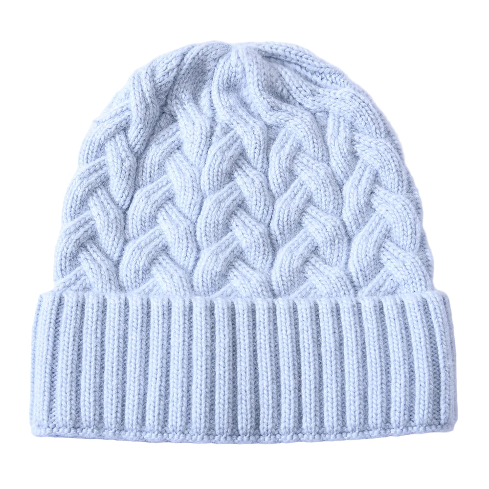 Knitted Cashmere Beanie – Satin Lined Hat