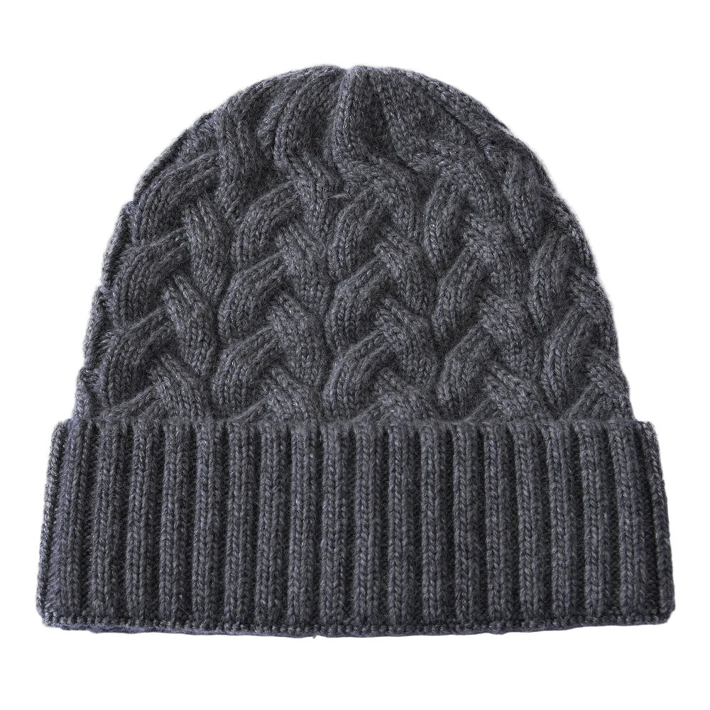Knitted Cashmere Beanie – Satin Lined Hat