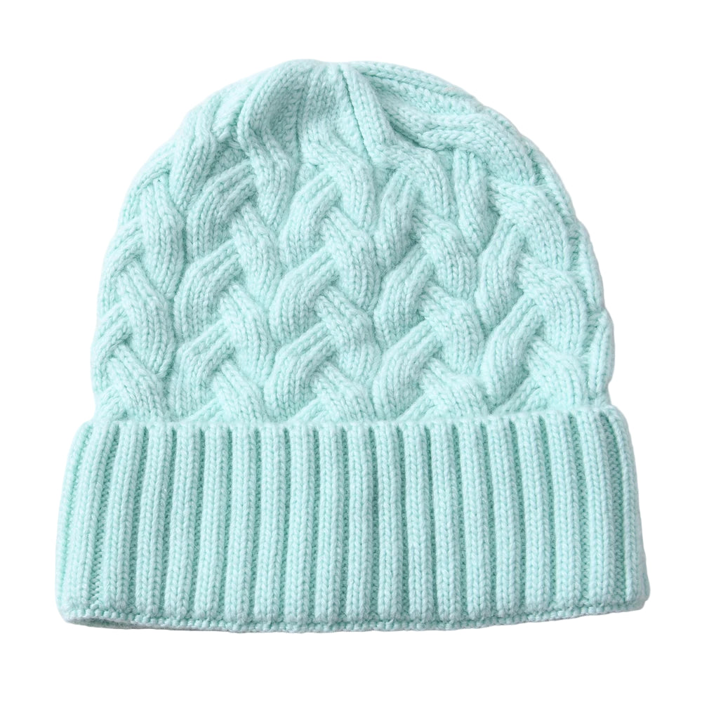 Knitted Cashmere Beanie – Satin Lined Hat