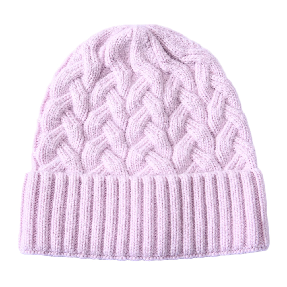 Knitted Cashmere Beanie – Satin Lined Hat