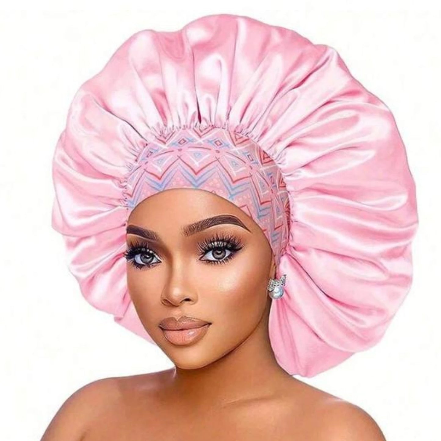 Oversized Satin Bonnet – Double Layer Night Cap