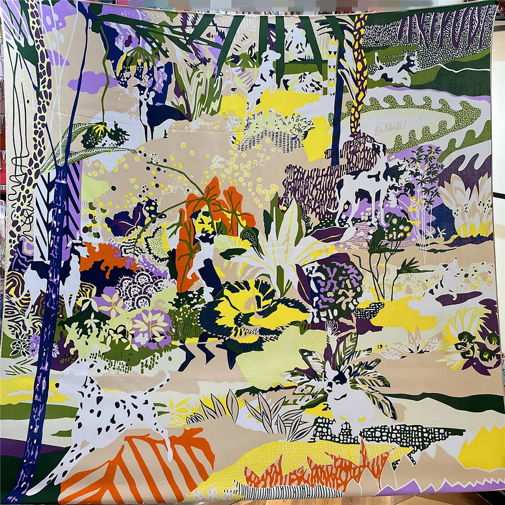 Silk & Cashmere Scarf – Artistic Design