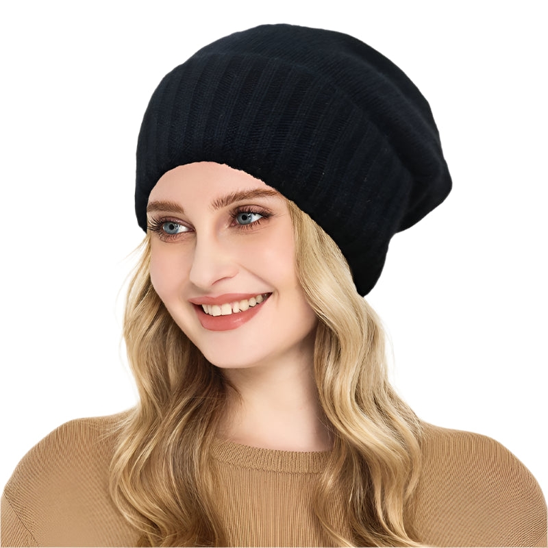 Luxury Satin-Lined Cashmere Beanie – Frizz-Free & Ultra-Warm