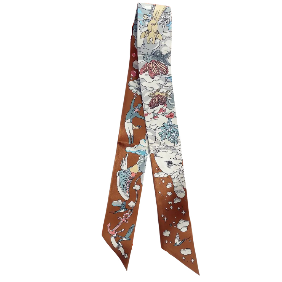 Silk Twilly Scarf – 90x5cm Ribbon for Bags, Hair & Neck