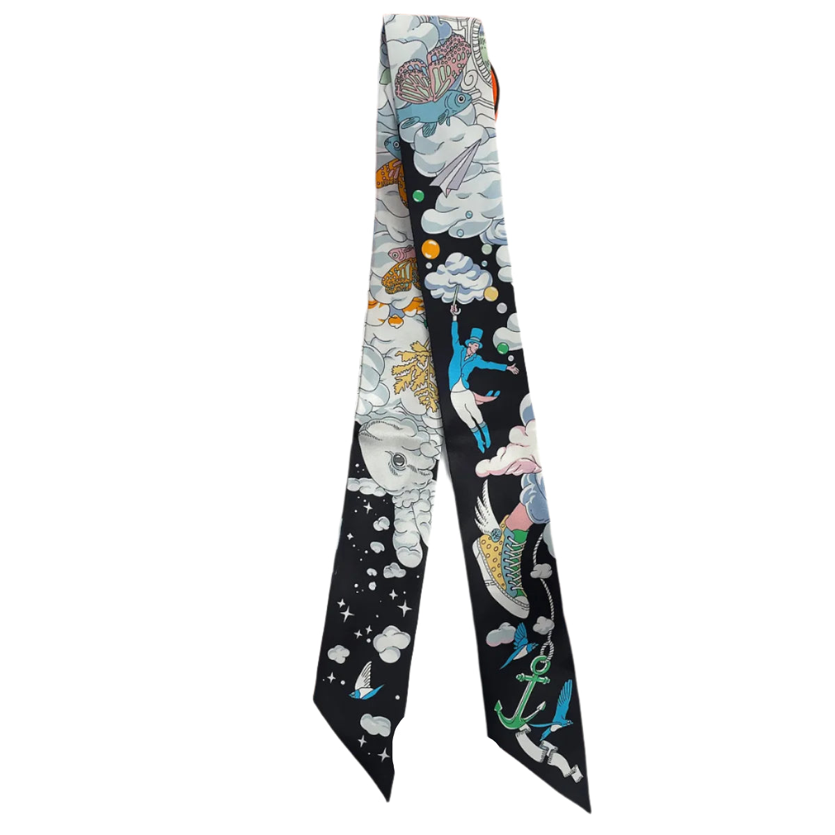 Silk Twilly Scarf – 90x5cm Ribbon for Bags, Hair & Neck