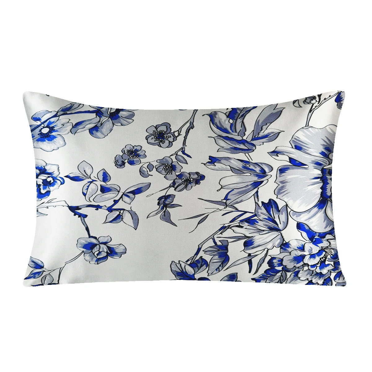 Silk Pillowcase – Floral with Zipper Closure