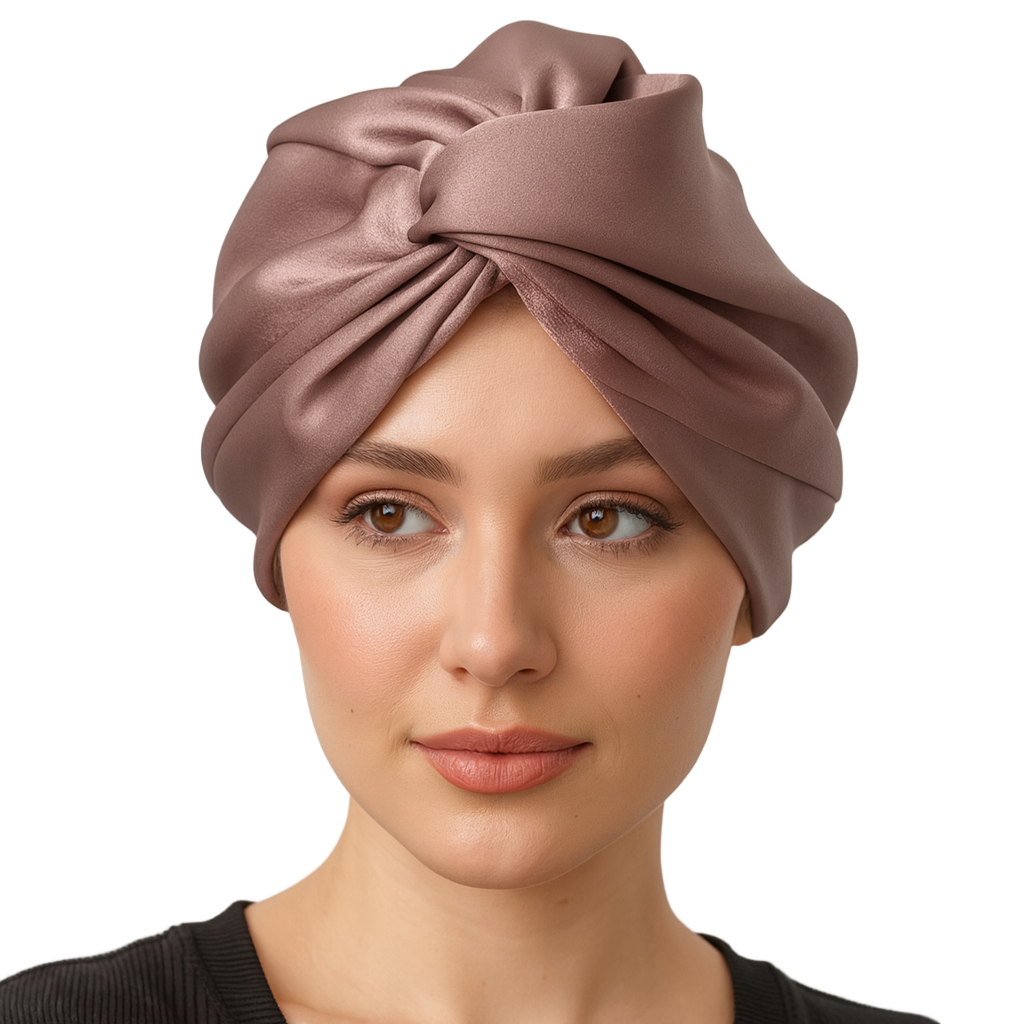 Luxury Silk Night Bonnet for Hair Protection – Cameo Brown
