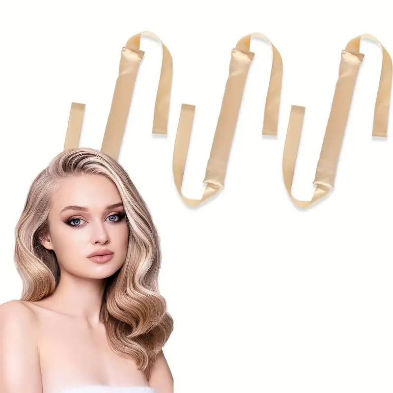 Gold Satin Heatless Hair Curler – luxurious overnight curls with Silkvana satin rollers.