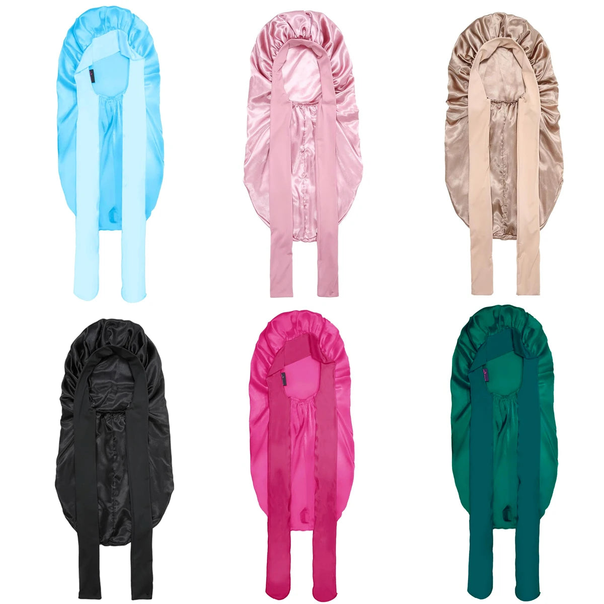 1Pcs Soft Silky Long Satin Bonnet For Natural Hair And Curly Hair Extra Large Size Hair Cap With Tie For Comfortable Night Sleep 1