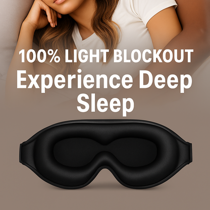 3D Sleep Mask – 100% Light Blockout & Memory Foam for Deep Rest