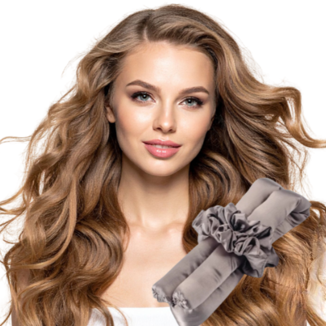 Satin Heatless Curling Ribbon Set – Overnight Soft Waves, No Heat Hair Curls