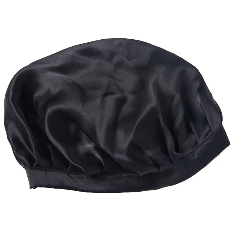 Silkvana 19 momme mulberry silk night bonnet designed for gentle overnight hair protection