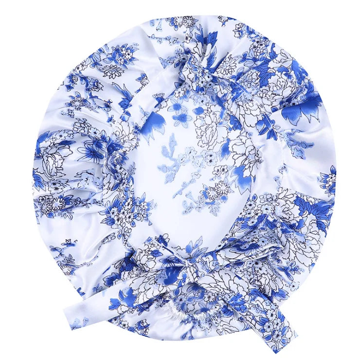Mulberry silk hair bonnet with smooth friction-reducing surface