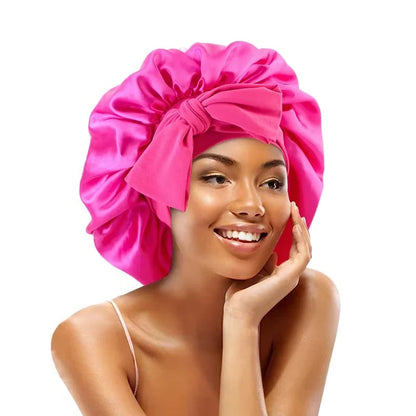 High-quality Mulberry Silk Sleeping Bonnet for Women Large Sleep Cap with Wide Elastic Tie Band for Curly Dreadlock Braid Hair 11