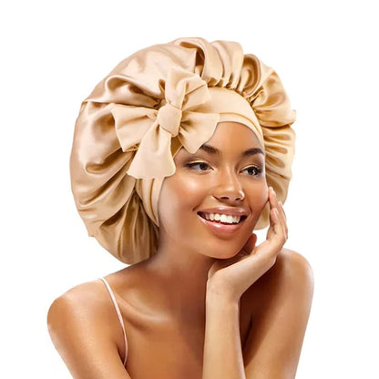 High-quality Mulberry Silk Sleeping Bonnet for Women Large Sleep Cap with Wide Elastic Tie Band for Curly Dreadlock Braid Hair 7