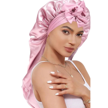 Long Satin Sleep Bonnet – Extra Large Hair Protection Cap with Tie