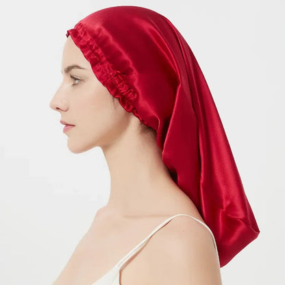 lightweight silk long bonnet overnight wear