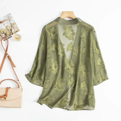 Silk Cardigan – Jacquard, Light Layer