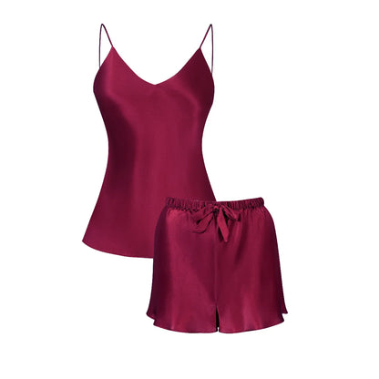Silk Camisole Set – Elegant 2-Piece Pajama