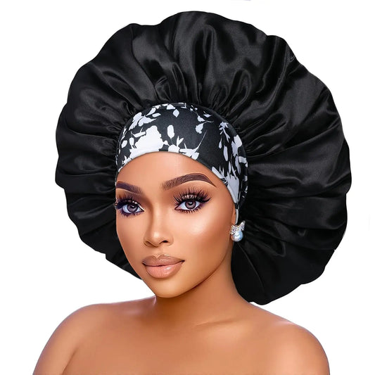 Oversized Satin Bonnet – Double Layer Night Cap