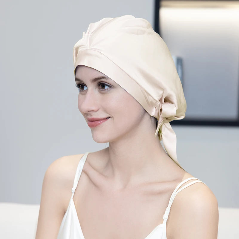 pure mulberry silk sleep bonnet smooth lightweight fabric