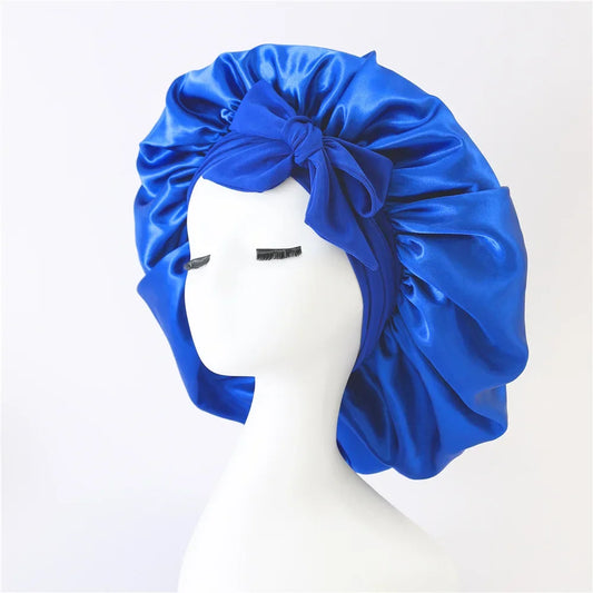 Satin Bonnet – Adjustable Bow Fit for Dyed Hair
