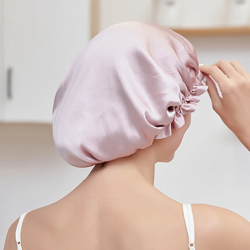 Lightweight natural silk sleeping cap with smooth breathable feel