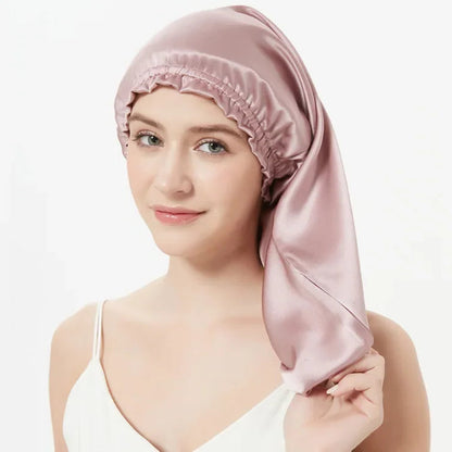 lightweight silk long bonnet overnight wear