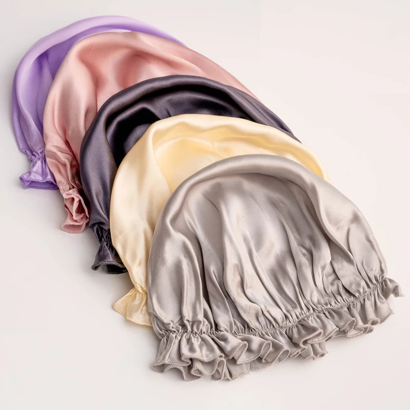Lightweight natural silk sleeping cap with smooth breathable feel