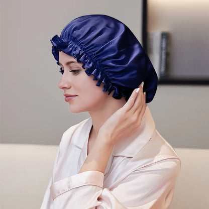 Natural silk cap designed to reduce friction during sleep