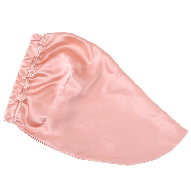 Lightweight silk sleeping wrap for curly and natural hair