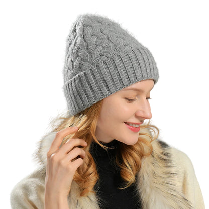 Knitted Cashmere Beanie – Satin Lined Hat