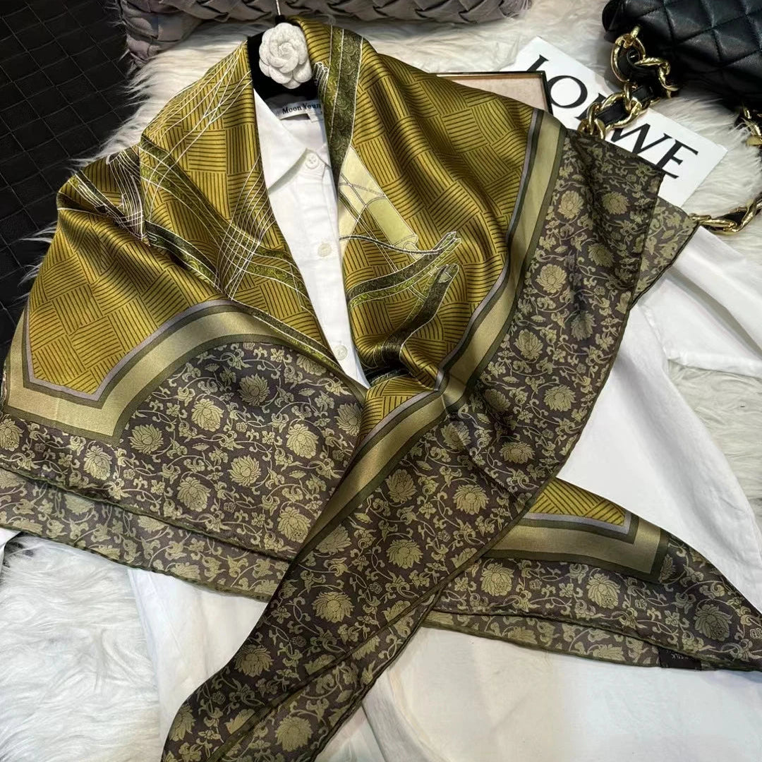 pure mulberry silk scarf with rolled hem finish