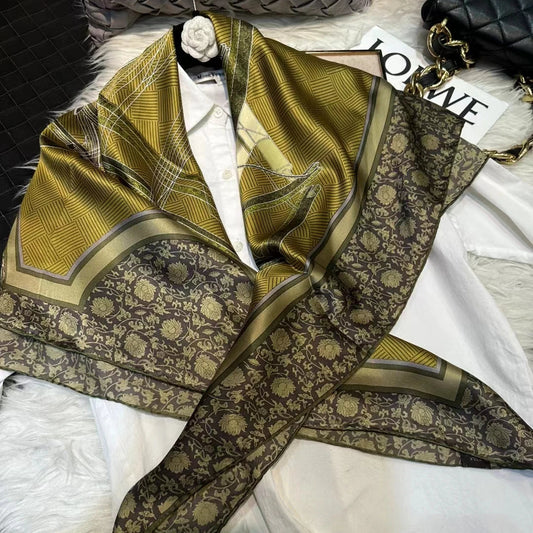 pure mulberry silk scarf with rolled hem finish