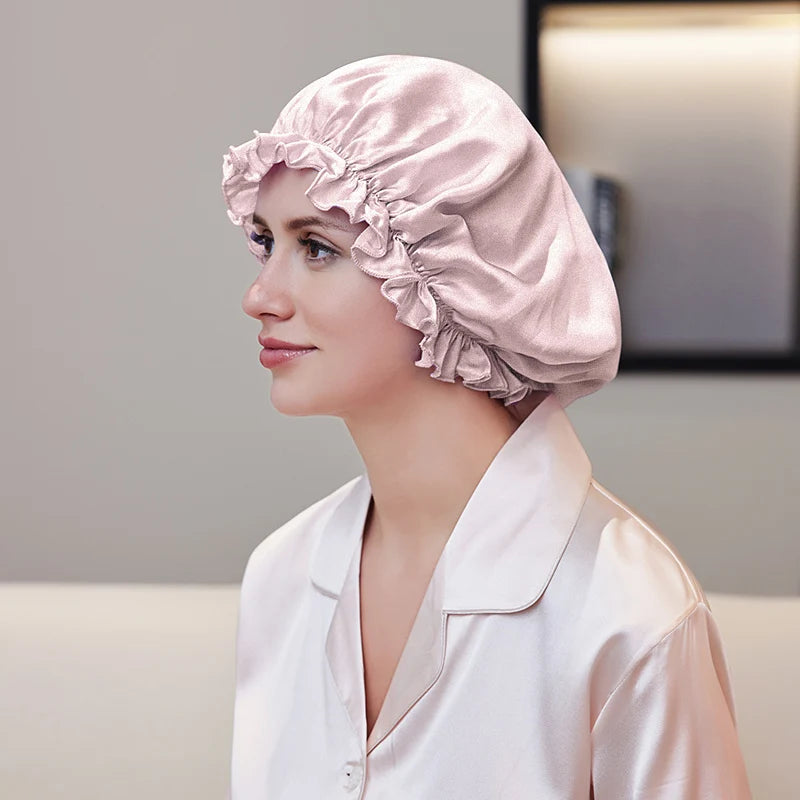 Silk night cap suitable for comfort and beauty sleep routines